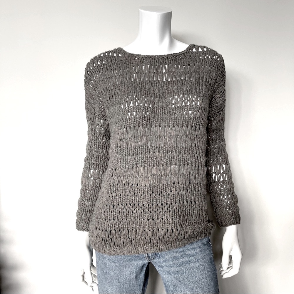 VINCE Open Weave Knit Sweater